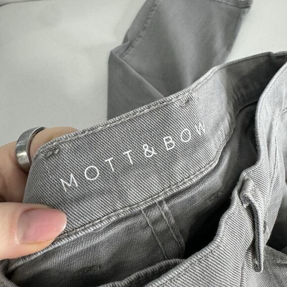 Mott & Bow Mercer Straight Leg Jeans Mens 35x30 Light Gray Stretch Twill Denim - Picture 7 of 12